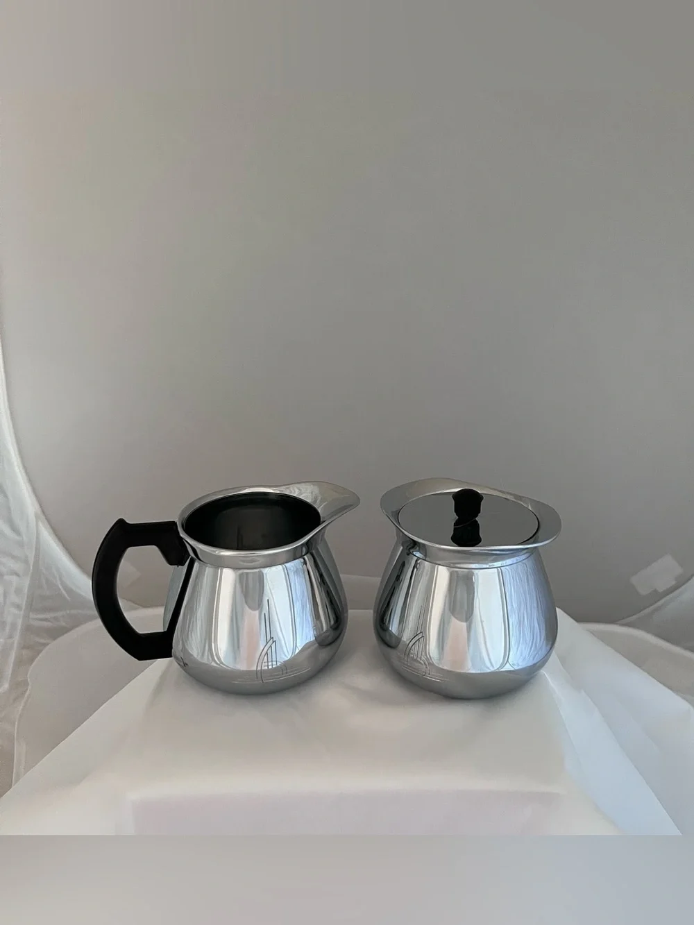 Mid-Century Modern Chrome Creamer and Sugar
